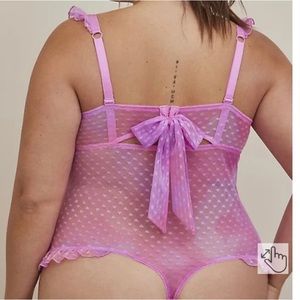 NWT Torrid Curve Sexy Pink Sheer Thong Bodysuit